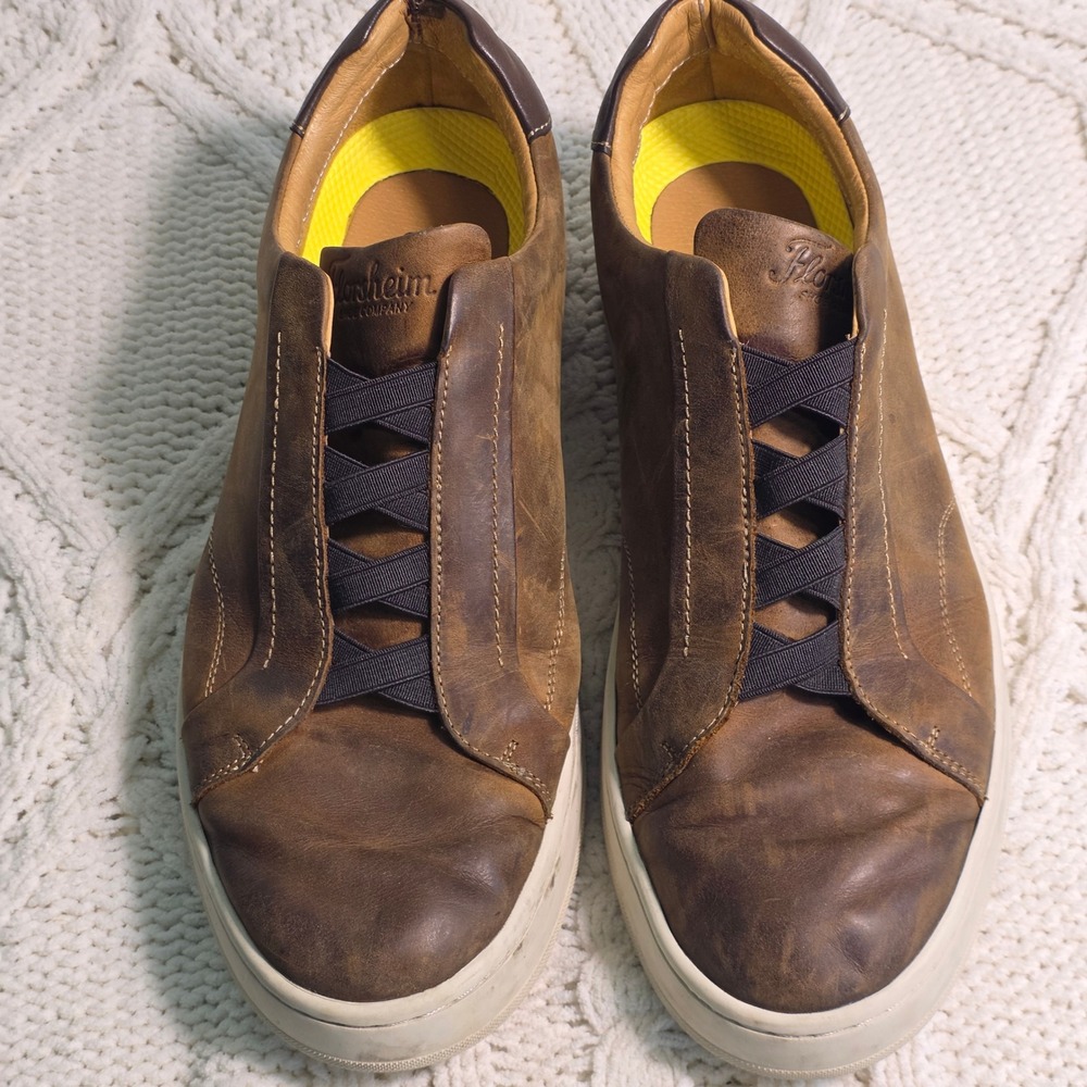 Florsheim Monopoli Sneakers Brown Leather Elastic Lace 14457-216 10.5 Excellent
